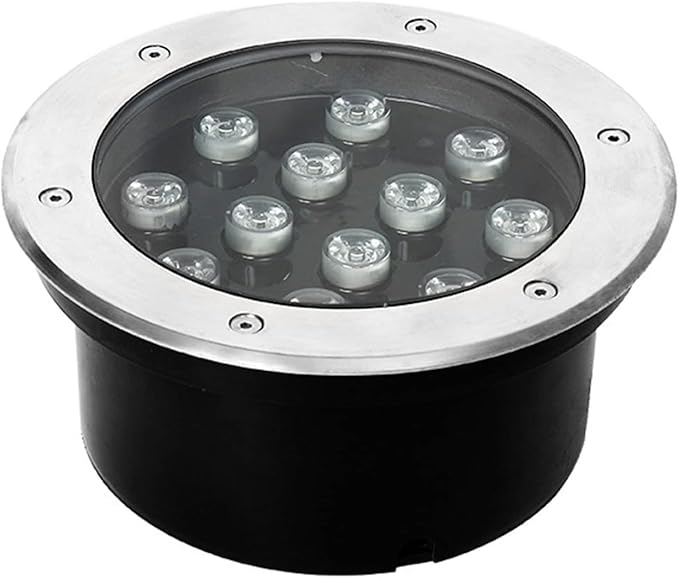 Outdoor Ground Light Embedded Round LED Underground Light IP66 Waterproof Recessed Landscape Lighting AC85-110V for Walkway Garden Stairs Deck Driveway Spotlights