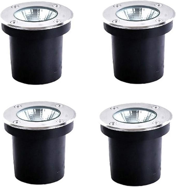 4PCS Round Landscape Light - 3W Outdoor Floor Spotlight IP67 Waterproof Outdoor Recessed LED Spotlight Outdoor Step Garden Floor Spotlights LED Beam Spotlight for Lawn Garden Hotel ( Color