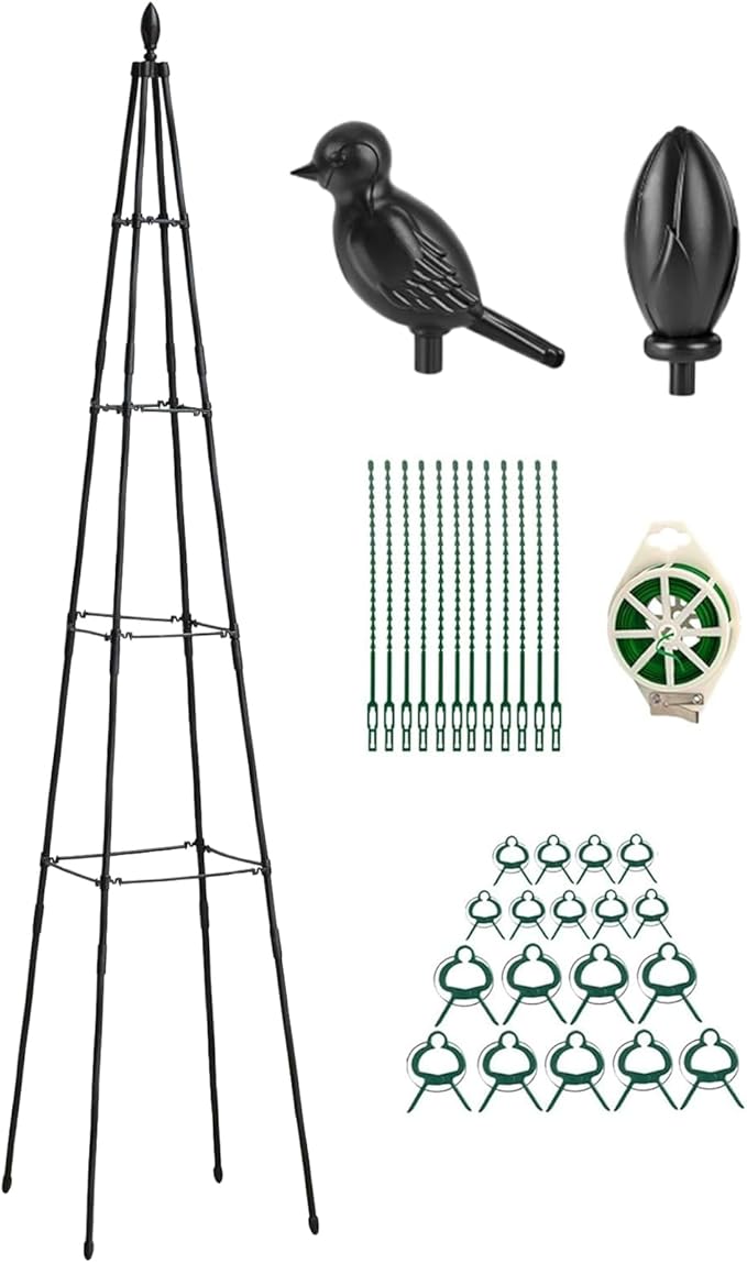 Cucumber Trellis - Foldable Metal Climbing Support Rust-Resistant Outdoor Plant Frame Vertical Growing Structure | Tomato Pea Bean Vegetable Flower Holder for Garden Patio Yard Indoor Greenhouse