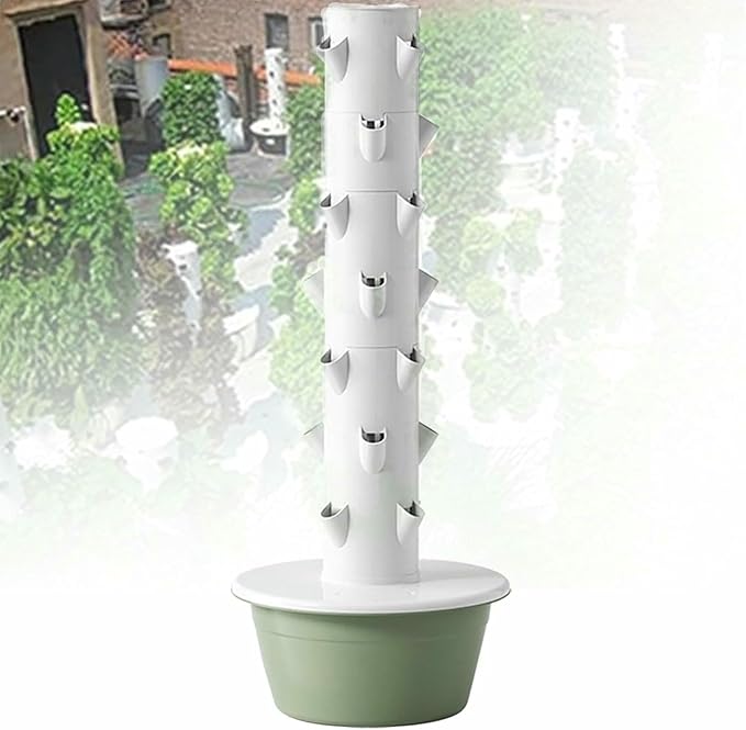 Vertical Hydroponic Grow Tower Aeroponic Tower Auto Water Circulate Hydroponics Outdoor System Towers for Gardening Lover Indoor Herbs Vegetables-