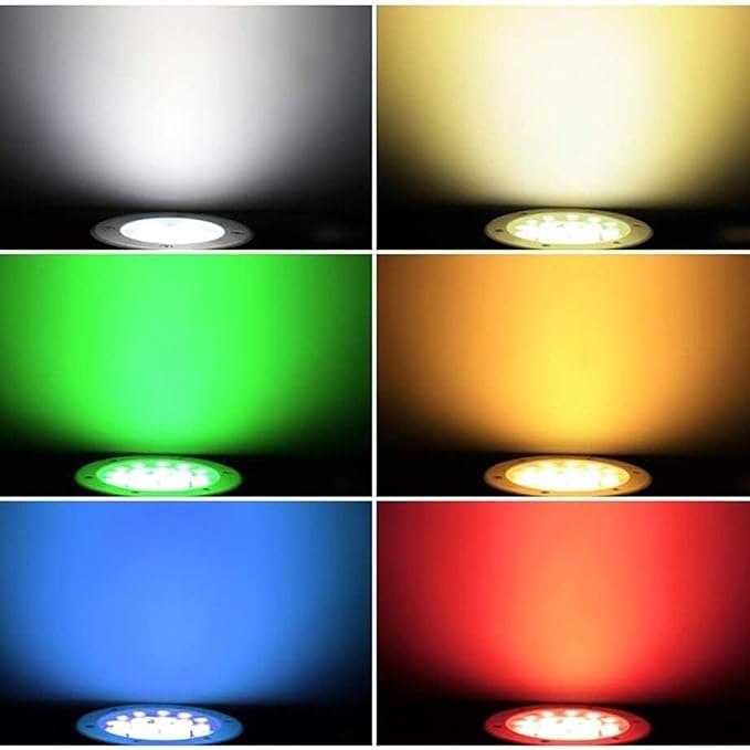 3PCS Recessed Ground Spotlight - 3W Outdoor Stainless Steel Landscape Lights Ultra Slim Submersible Fountain Lamp IP68 Waterproof Underwater Pond Led Spot Lights(Green12V) (Red 24V)