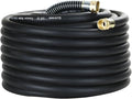 90FT 5/8 Heavy Duty Rubber Garden Hose - 300psi Working 1000psi Burst - Hot/Cold Water - Five-Layered Braiding for Durability - Versatile for Gardening Agriculture Construction(Black)