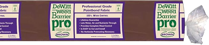 Dewitt 30 Year Professional Weed Control Fabric 3 oz Brown 3 x 100 Feet – Heavy-Duty Landscape Barrier and Ground Cover for Gardens Raised Beds Walkways and Outdoor Landscaping