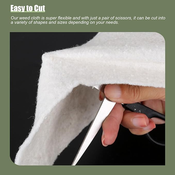 Kunovo Driveway Fabric with Securing Peg White Landscape Weed Barrier for Vegetable Garden/Flower Bed Commercial Grade Ground Cover Drainage Fabric(1m(3.3ft) x50m(164ft)) 58741
