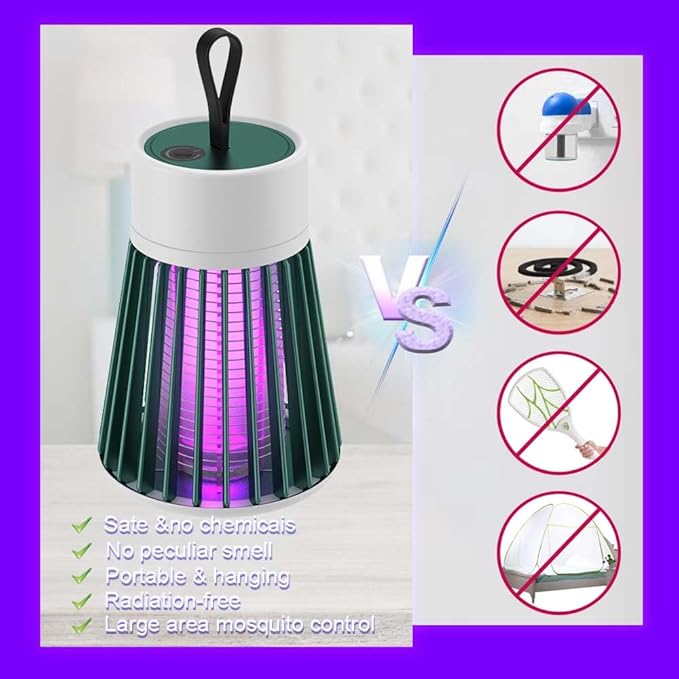 Mozz Guard Mosquito Zapper 2025 New MozzGuard Outdoor Mosquito Lamp USB Charing and Low Noise Portable Cordless Zapper Outdoor for Indoor Home Garden Camping Picnic (2 Pack)
