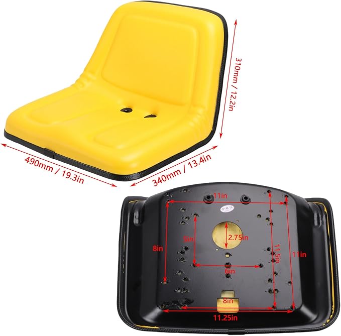 Lawn Mower Seat Replacement Lawn Mower Parts Replacement High Back Seat for 170 322 330 332 400 420 430 High Back 135001YE TY15863 Easy Installation