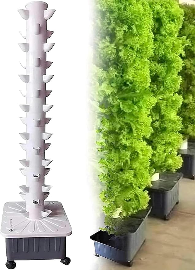Hydroponic Kits Hydroponic Tower Garden Hydroponics System for Herbs Fruits and Indoor Vegetables 15 Tiers 45 Plants Beginner Hydroponics System