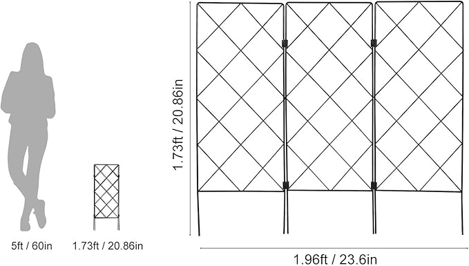 Multifunctional Foldable Garden Trellis Plant Climbing Support Stand for Peas Cucumbers Tomatoes Space-Saving Vertical Frame with Strong Bracket for Healthy Growth and Ventilation