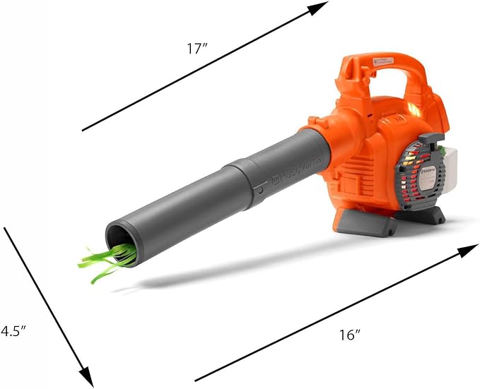 Husqvarna 125B Kids Toy Battery Operated Leaf Blower &amp Chainsaw Pretend Play Set