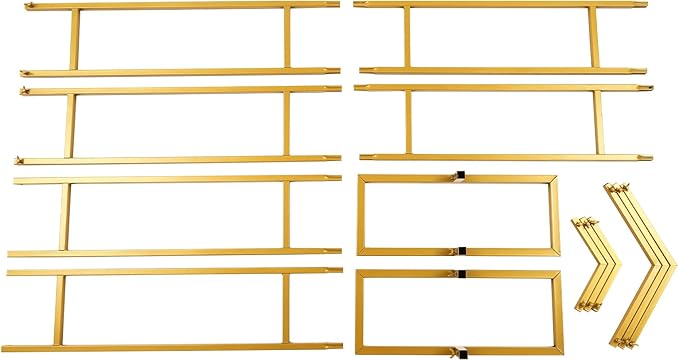 Arch Backdrop Stand A-Shape Wedding Arch Outdoor Flower Garden Trellis Wedding Arch Frame for Garden Decorations Outdoor Party Decorations 6.56 * 7.87FT (Gold)
