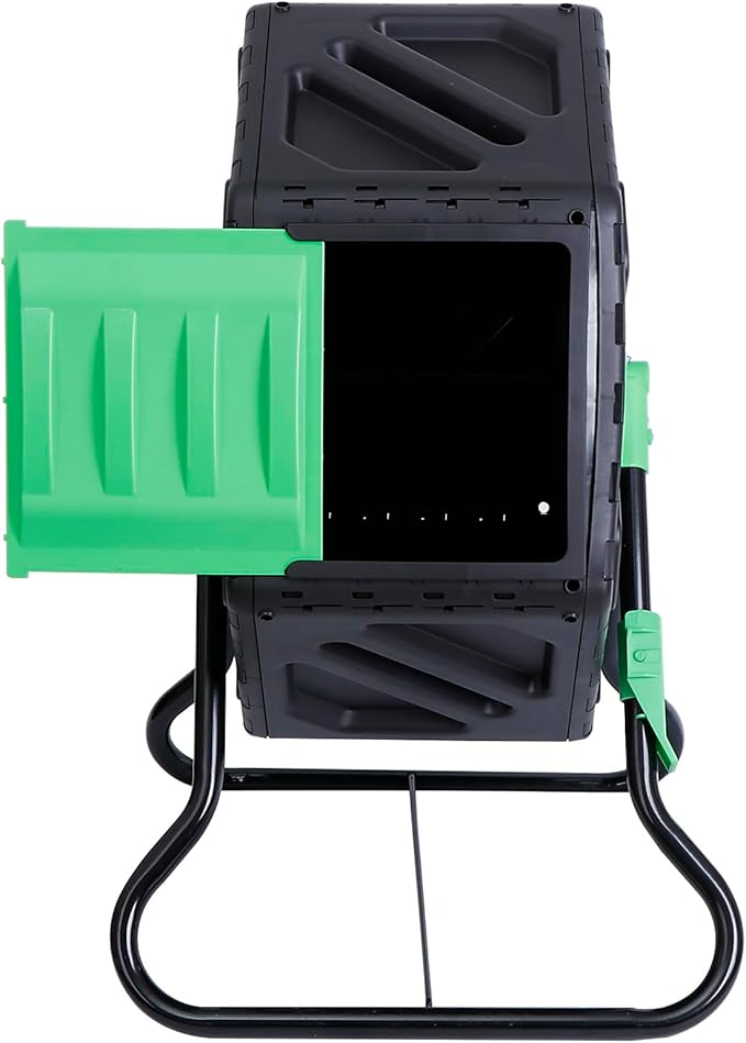 18.5 Gallon Compost Bin Tumbling Composter Heavy-Duty Compact Chamber Outdoor Compost Tumbler - Easy-Turn Fast-Working System BPA Free