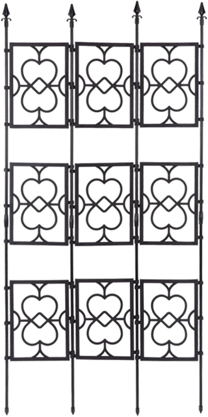 Garden Trellis For Climbing Plants Rustproof Lattice Fence Panels PE Plastic Coated Steel Pipe + PP Grid Foldable Flower Trellis For Potted Plants Easy To Install(Size:90x180cm(35.4x70.8in))