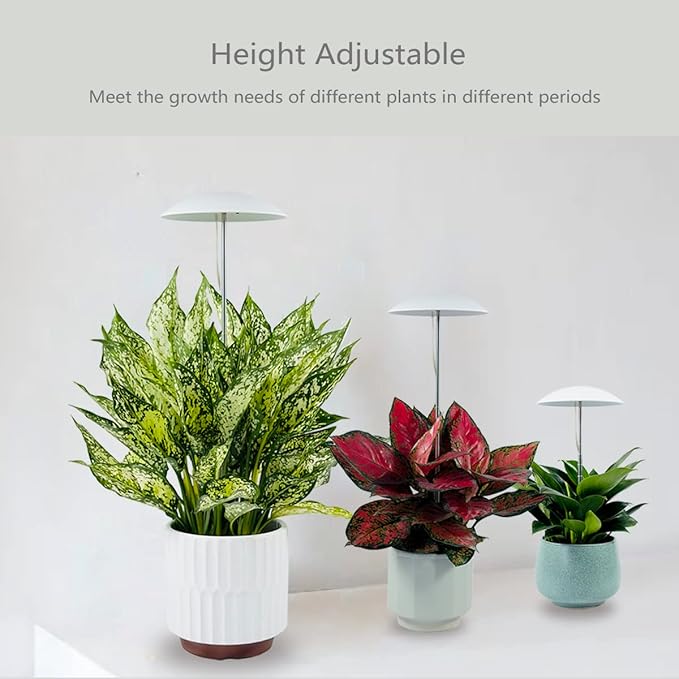 LED Grow Lights for Indoor Plants Smart USB Small Full Spectrum Plant Lights with Remote Height Adjustable Auto On/Off Timer Ideal for Home Decoration
