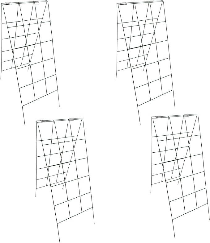 Garden Cucumber Trellis A-Frame Folding Plant Trellis 46 Inch by 18 Inch for Climbing Vegetables Flowers Green 4 Pack with Clips and Cable Ties