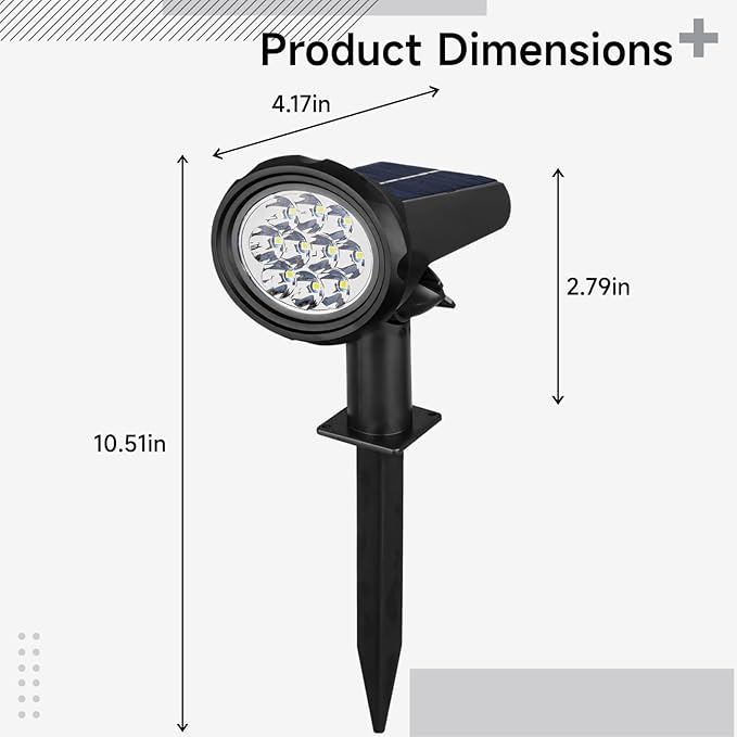 Landscape Lighting Garden Solar Spotlights Outdoor Decoration 2 Pcs Solar Projection Lights Warm White RGB Energy Efficient Easy Installation Waterproof