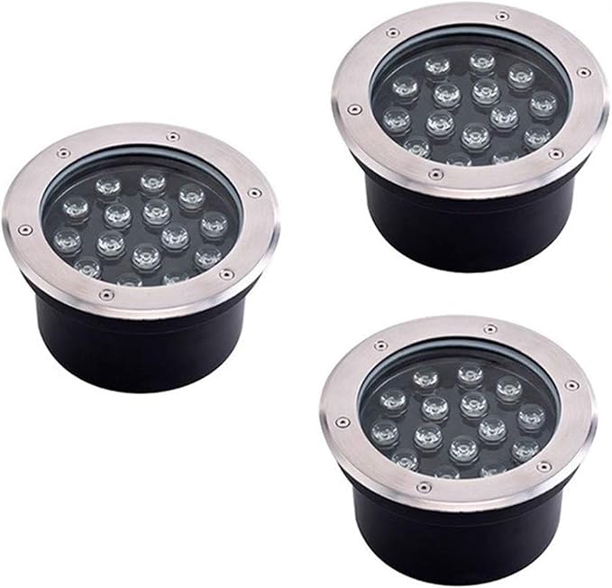 LED Buried Landscape Lights - Outdoor Beam Spotlight 85-265V Embedded Buried Lamp IP67 Waterproof Staircase Floor Aisle Illumination Stainless Steel Lights(Warm White24W)