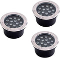 LED Buried Landscape Lights - Outdoor Beam Spotlight 85-265V Embedded Buried Lamp IP67 Waterproof Staircase Floor Aisle Illumination Stainless Steel Lights(Warm White24W)
