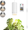 Remote Control Hanging Grow Lights for Indoor Plants 30W Hanging Plant Light with Auto On/Off Timer Full Spectrum LED Grow Light 3000K-5000K Dimmable Plug in Pendant Hanging Lights White