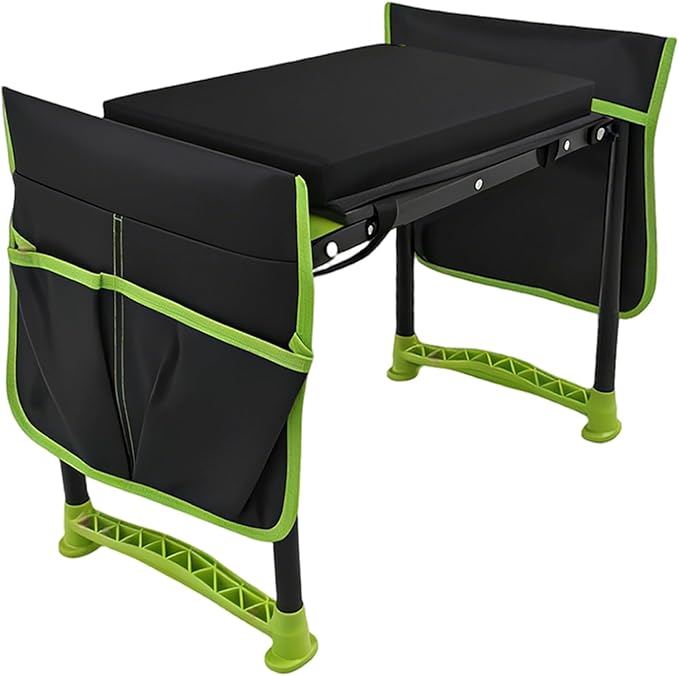 Garden Kneeler and Seat Heavy Duty Garden Stool with 11 Wide Detachable Kneeling Pad Foldable Garden Bench Chair with 2 Gardening Tool Pouches Gardening Gifts for Women Seniors