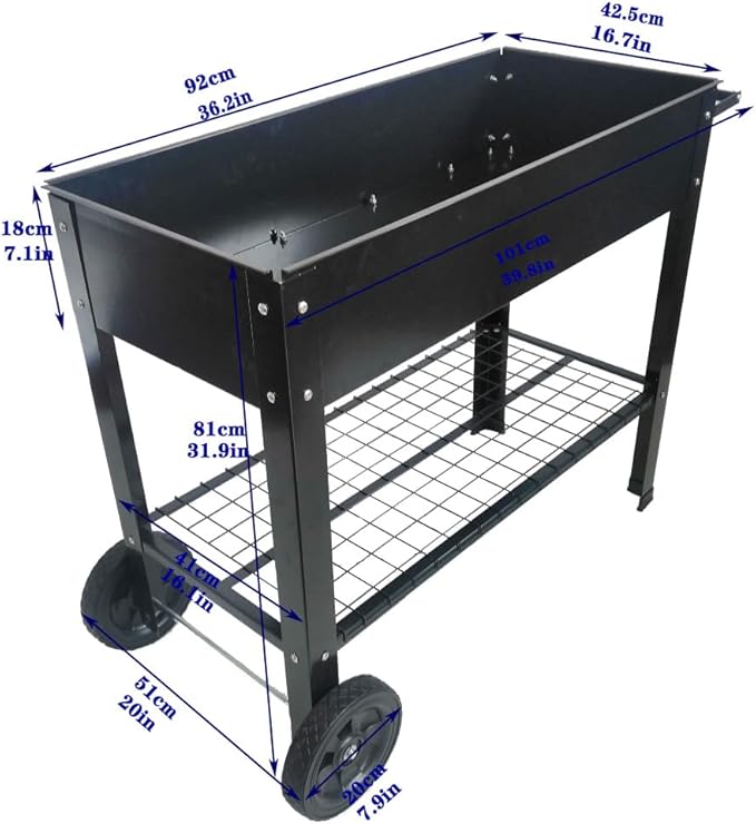 Heavy-Duty Elevated Metal Raised Garden Bed with Legs – Powder-Coated Steel Planter for Vegetables Herbs Flowers – Durable Outdoor Raised Garden Planter Box