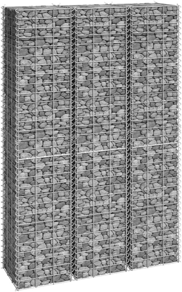 SKM Gabion Raised Beds 3 pcs 11.8x11.8x59.1 Iron-12501026