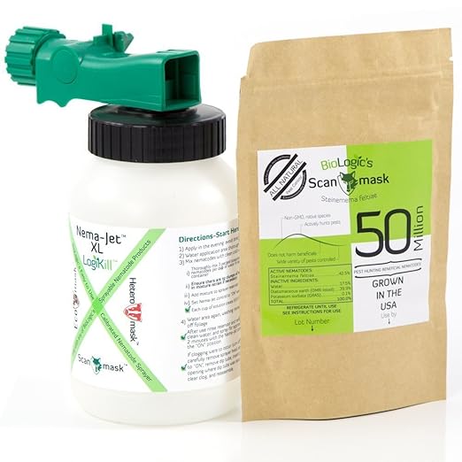 BioLogic's Scanmask Beneficial Nematodes Steinernema feltiae Sf Nematodes for Natural Insect Pest Control (50 Million with Applicator)