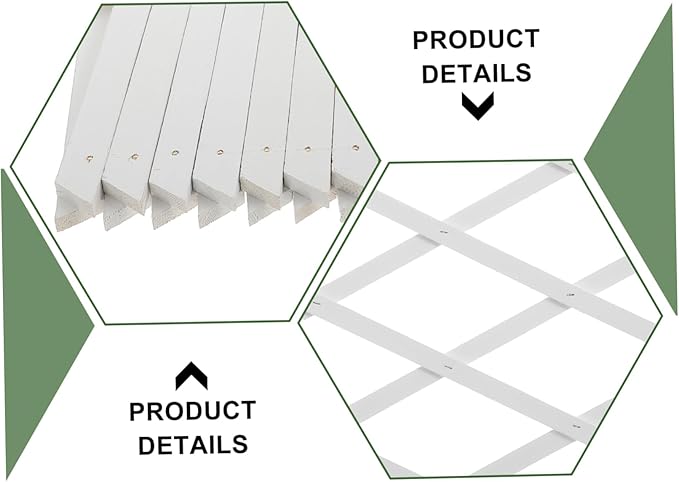 Milisten Retractable White Wooden Climbing Plant Fence Expandable Wall Mounted Garden Trellis for Courtyard and Indoor Decoration Durable Corrosion Landscape Barrier for Neat Outdoor Spaces