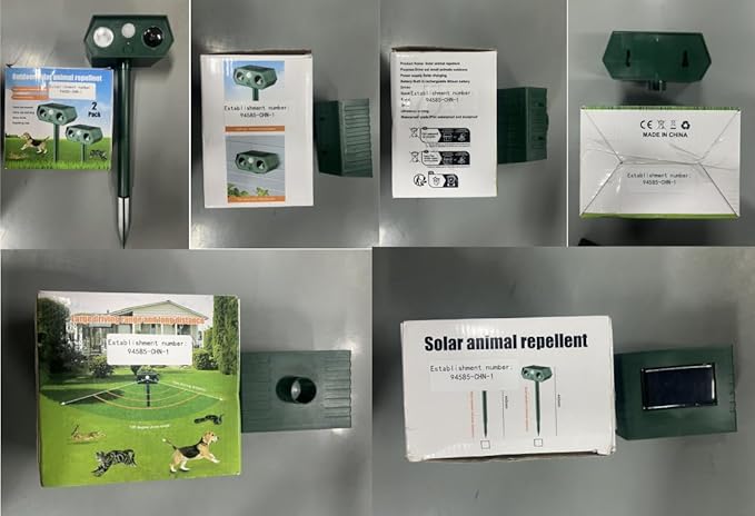 Sonic Fortress Pro Deer Repellent Devices Racoon Repellent Outdoor Squirrel Fortress Pro IP65 Animal Repeller Cat Deterrent with Motion Sensor&amp Light to Scare Bear Rabbit Skunk for Garden Yard(2)
