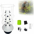 Hydroponics Growing System Vertical Tower Aeroponic Tower Garden with Climbing Trellis Detachable Cups Hydroponic Tower for Herbs Fruits and Vegetables-*
