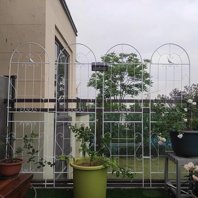 Iron Plant Trellis for Climbing Plants Support Outdoor/Indoor 1-Pack Garden Trellis for Potted Plants Tomato/Rose Plant Vine Support(Color:WhiteSize:230 * 52cm/91 * 20.5in)