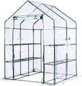 Greenhouse for Outdoor - Walk in Greenhouse with 6 Shelves Heavy Duty Metal Frame Weatherproof Transparent Cover Roll Up Door Gardening House for Plants &amp Seedlings - 56.3 x 56.3 x 76.77 Inch