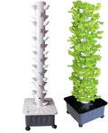 Hydroponics Tower 45 Holes Aquaponics Grow 15 Floors Garden Tower Aeroponics Growing Kit for Fruits and Vegetables Planting (A)
