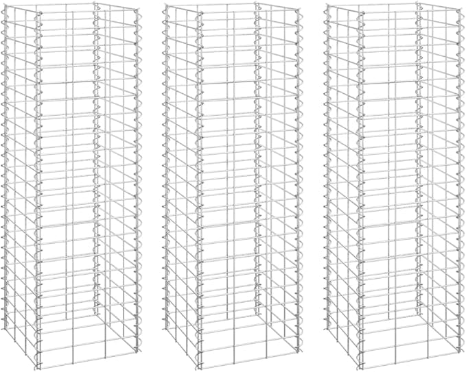 SKM Gabion Raised Beds 3 pcs 11.8x11.8x39.4 Iron-12491026