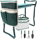 Garden Kneeler Seat Garden Stools Foldable Stool with Tool Bag Pouch EVA Foam Pad Capacity-Protects Your Knees for Gardening(Large-23.6 x 10.6 x 19.3) Tool kit（wh000005）