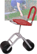 Garden Cart Gardening Workseat with Wheels Rolling Stool with Adjustable 360° Swivel Seatfor Patio(Red)