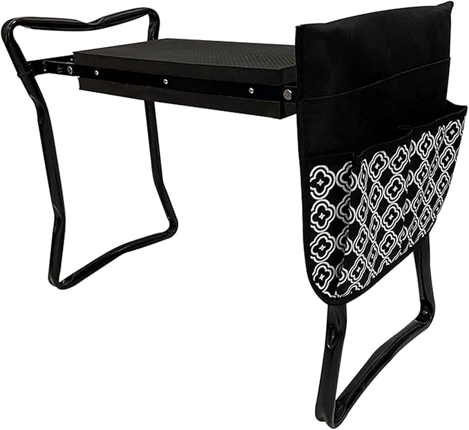 Folding Kneeler Garden Kneeler Garden Kneeler seat with Handles|2 in 1 Foldable Garden Stools with Tool Pouches|Suitable for Outdoor Work and Gardening (Color : Red) (Black)