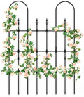 58 x 73 Inch Metal Garden Trellis for Climbing Plants Black Metal Coating Rustproof Perfect for Supporting Climbing Plants Outdoor