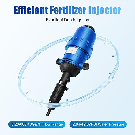 Drip Infusion Fertilizer Machine Proportional Injector Water-Driven Injector Chemical Fertilizer Medicator 0.4-4% Adjustable Fertilizer Injector for Industry Garden Hose Livestock