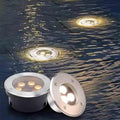 LED Underground Light - 24V IP68 Waterproof Underwater Spot Light for Outdoor Landscape (Round 6W Red / 12W Yellow)