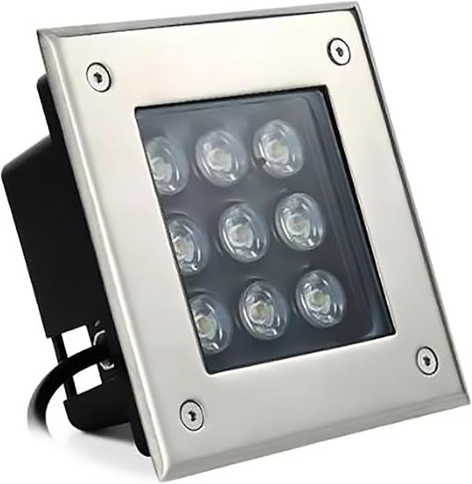 LED Landscape Lights - Outdoor Buried LightsSquare Ultra-Thin Spotlight IP66 Waterproof Embedded Underground Light for Pathway Walkway Deck Yard Floor LampWarm White-16W