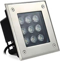 LED Landscape Lights - Outdoor Buried Lights AC 220V Square Ultra-Thin Spotlight IP66 Waterproof Embedded Underground Light for Pathway Walkway Deck Yard Floor Lamp Easy to Install