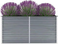 Garden Raised BedTomato Planter BoxBackyard Patio Planter Racks Raised Beds Ideal for Growing Flowers Porch and Fruits Herbs Galvanized Steel 63X15.7X31.3 Gray