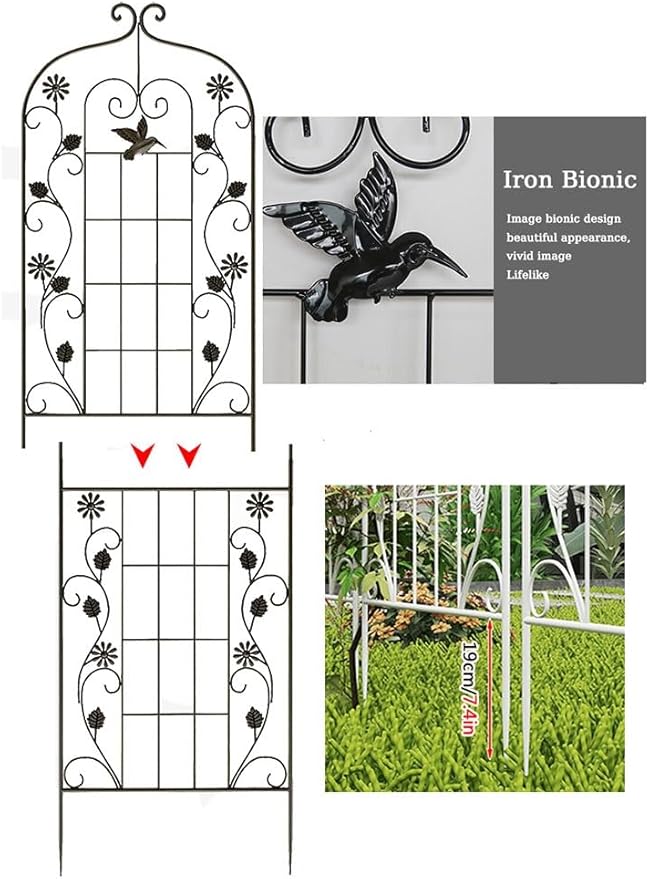 1 Pack Large Garden Trellis for Climbing Plants 6ft/6.8ft Heavy Duty Rustproof Plant Trellis for Patio Lawn Yard Backyard Wall Brackets (Color : White- 210cm-82.6in Size : 3pcs)