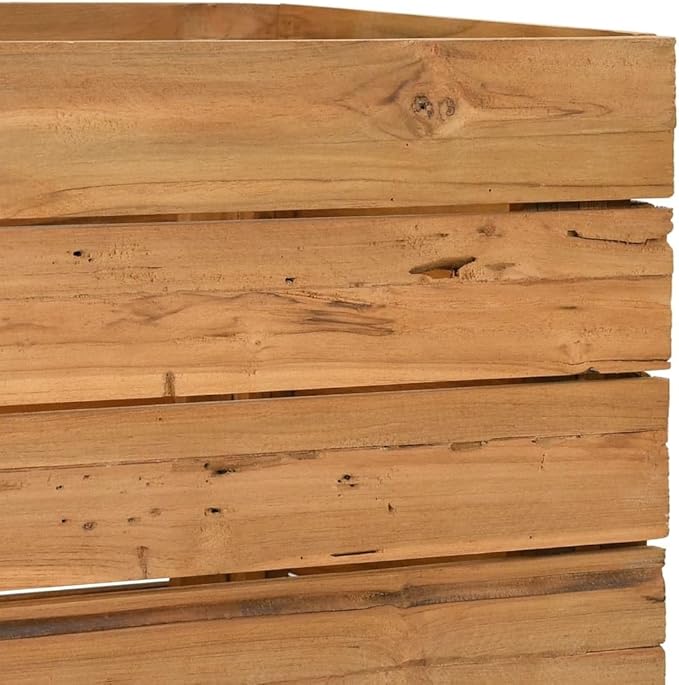 YAFF Raised Planter Box with Shelves for Indoor/Outdoor Use – Recycled Teak Wood &amp Steel Weather-Resistant 39.4x21.7 for Garden Patio Balcony Decor Easy Assembly