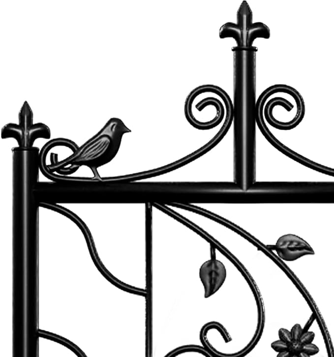 6 Panels Garden Trellis Decorative Outdoor Tall Metal Fence Black Lattice Panel Yard Corner Decor for Climbing Plant Flower