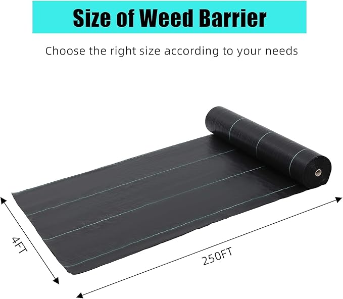 4ft x 250ft Premium Weed Barrier Landscape Fabric 5oz Heavy Duty Weed Control Fabric High Permeability Good for Flower Bed Driveway Fabric Ground Cover