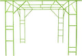 Metal Pergola Arbor Garden Arch Trellis for Climbing Plants 9.84 * 6.56 * 7.55ft Large Tall Trellis Plants Support for Climbing Vine Vegetable Fruit Flower Wedding Party (Green Style B)