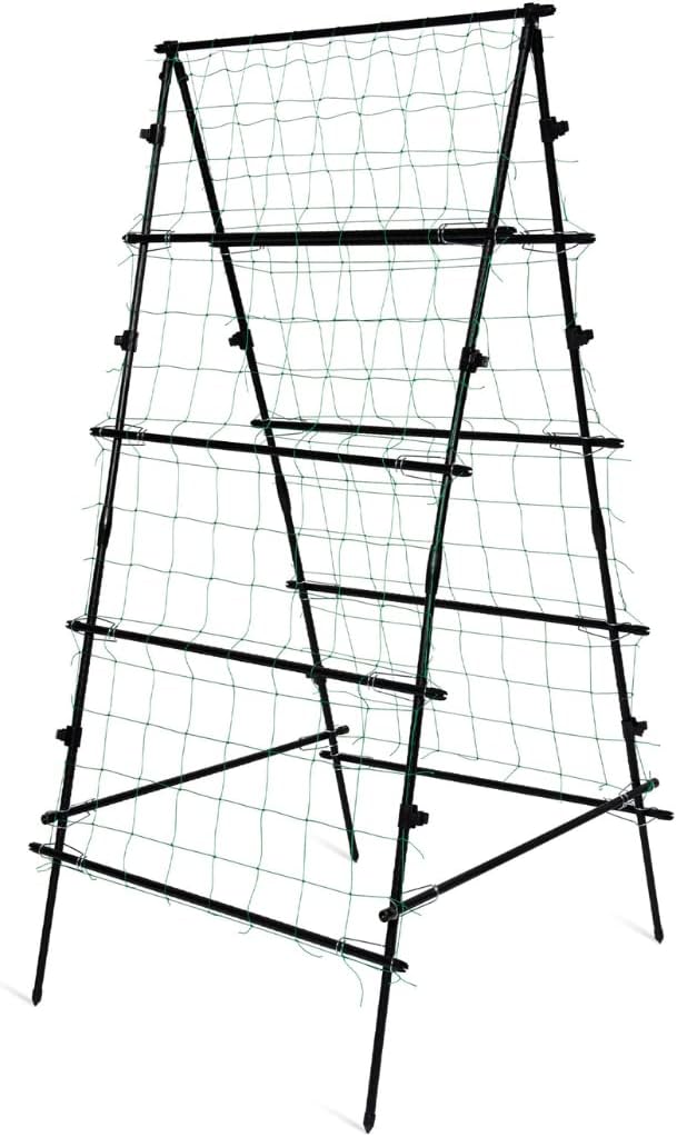 Gardener's Supply Company Titan A-Frame Trellis | Strong and Sturdy Outdoor Garden Trellis Plant Support for Cucumbers Beans Vine Herbs &amp Other Climbing Plants w/Easy to Install Tough Nylon Nett