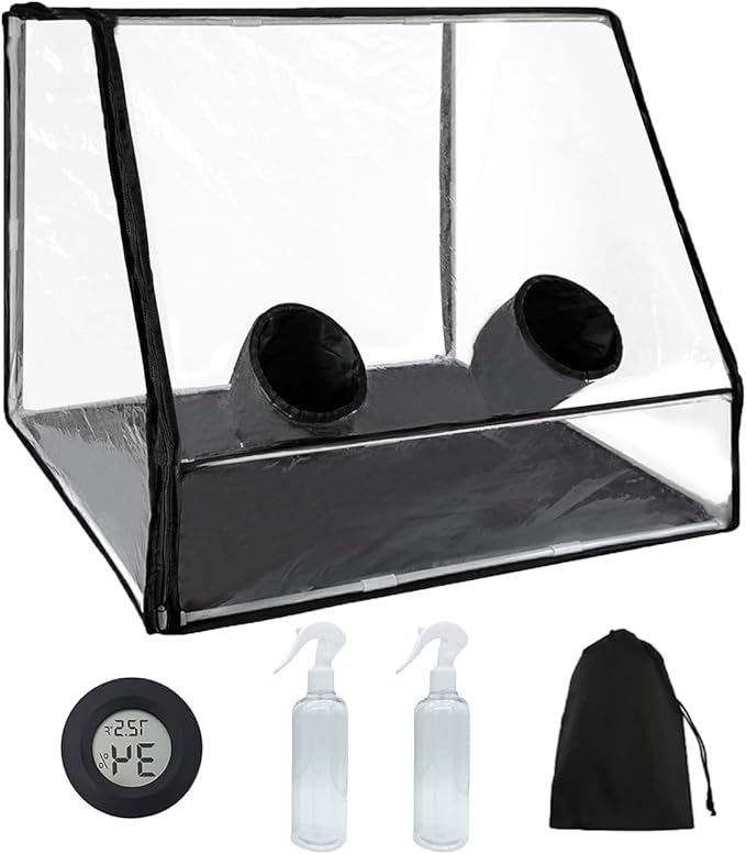 Large Still Air Box Mushroom Grow Tent 35.43x23.62x23.62 Mycology Fume Hood Propagation Stations Grow Kit for Monotub Mushroom Growing for Mushroom Grow Bags with Tilted Surface for Wider Observation