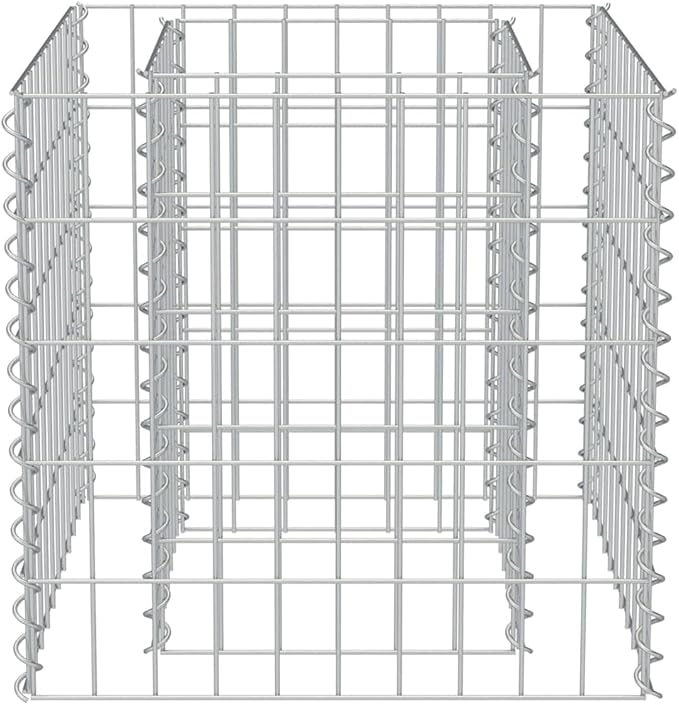 Galvanized Steel Gabion Planter for Outdoor Gardening - Metal Flower Beds Large Planting Box Heavy Duty Vegetable Growing Pots